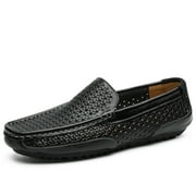 Big Size Men's Casual Loafers Slip On Leather Shoes Comfortable Lightweight Driving Shoes Male Moccasins Classic Penny Loafer Flats Boat Shoes Outdoor Walking Shoes